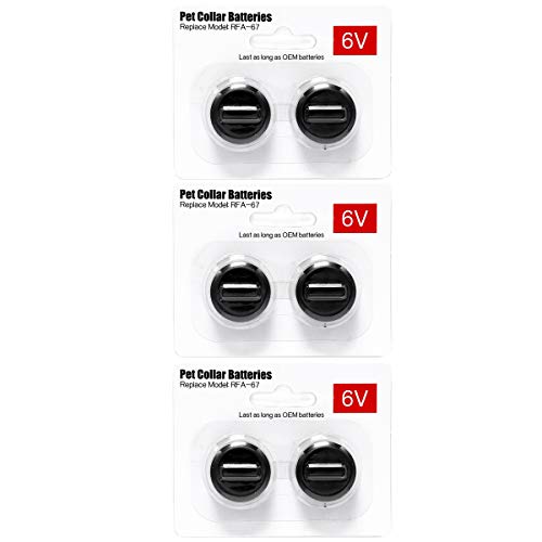 6Packs Pet Collar Batteries Compatible with PetSafe RFA-67 6 Volt Replacement Batteries