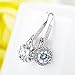 YFN Sterling Silver Created Round Cz Birthstone Drop Dangle Leverback Earrings for Women(White Cz Earrings)