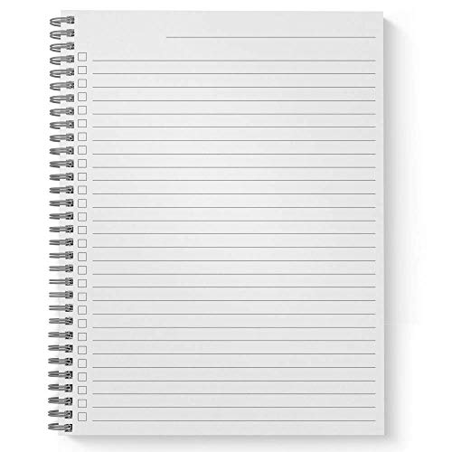 She Will Not Fall Personalized Religious Notebook/Journal, Laminated Soft Cover, 120 Checklist pages, lay flat wire-o spiral. Size: 8.5" x 11". Made in the USA