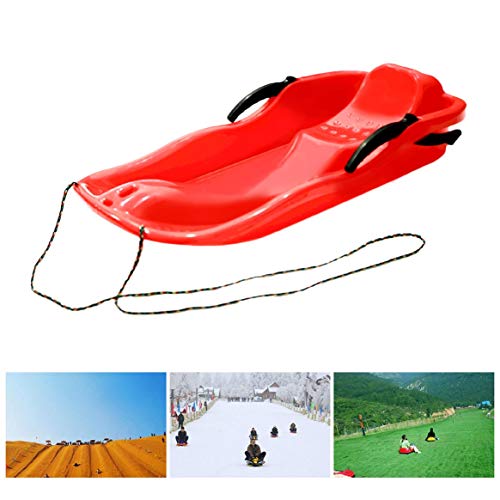 Lamica Outdoor Sports Plastic Skiing Boards Sled Luge Snow Grass Sand Board Ski Pad Snowboard with Rope for Double People