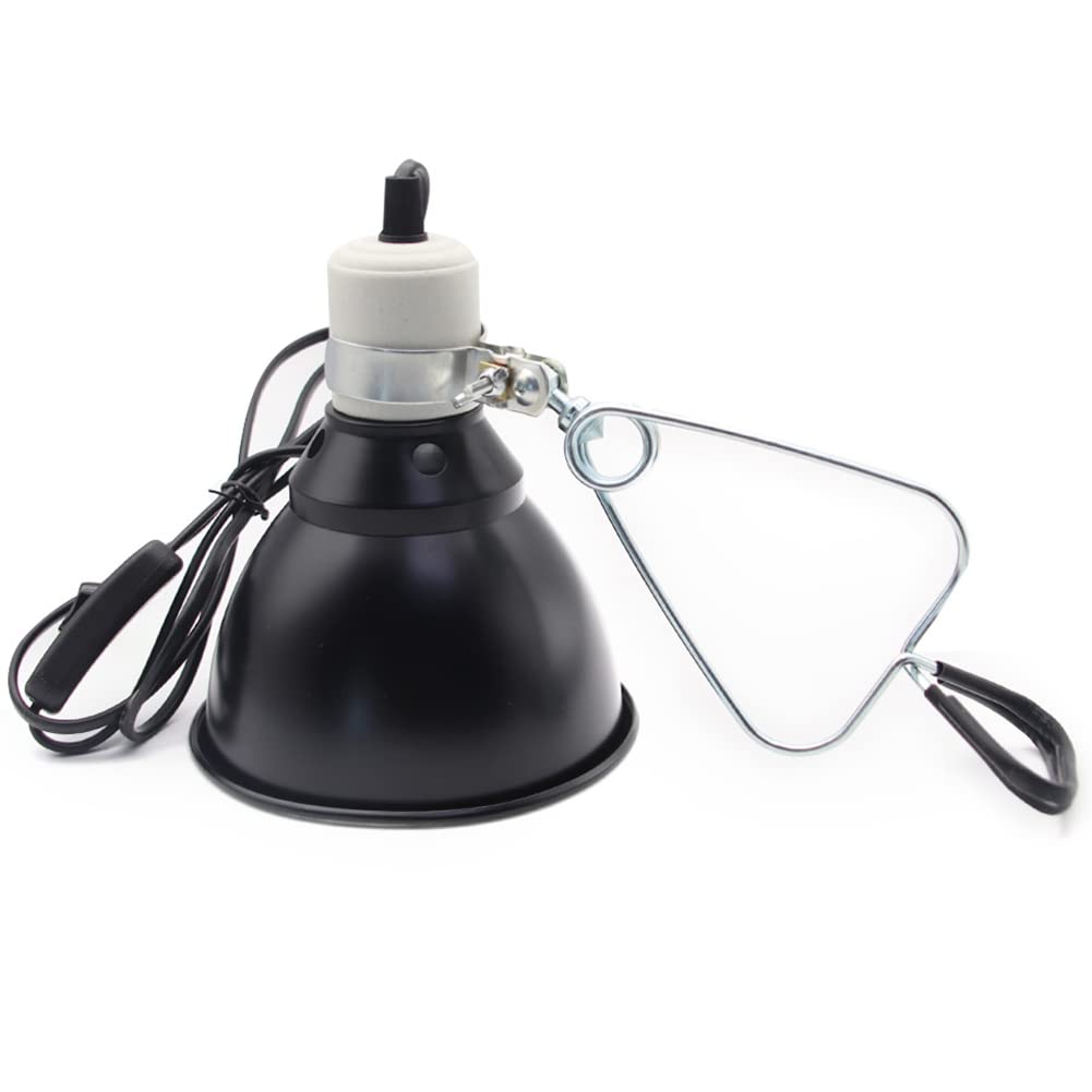 hisunfarm Reptile Pet Heat Lamp Holder Lampshade with Clip for UVA/UVB Bulb, 300 Watt Reptile Heating Guard for Lizard Turtle Snake Spider Chick