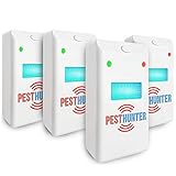 Ultrasonic Pest Repeller - 4 Eco Pack - New 2018 Reject Repellant - Best Plug In Electronic Control Indoor Repellent - Repel Rodent Mouse Rats Bed Bugs Mosquito Spider Roaches Ant Mice Fly No Insect