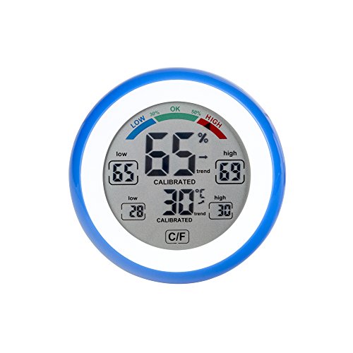 EWTTO Digital Thermometer Humidity Indoor Humidity Monitor and Temperature Gauge  for Humidor Meter with Touchscreen LCD Display