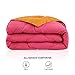 Comfort Spaces Vixie Reversible Comforter Set - Trendy Casual Geometric Quilted Cover, All Season Down Alternative Cozy Bedding, Matching Sham, Pink/Orange, Twin/Twin XL 2 piece