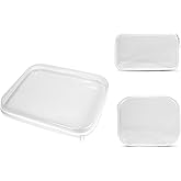 Zippered Hard Pouch, Clear Hard Shell Zipper Case, Clear Plastic Storage Box Containers Small Toiletry Bag for Small Items, Toys, Building Blocks, Puzzles, Cosmetics & Stationery (small+medium+large)