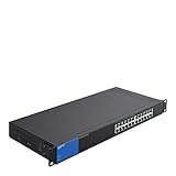 Linksys Business LGS124P 24-Port Rackmount Gigabit Ethernet PoE+ Unmanaged Network Switch I Metal Enclosure