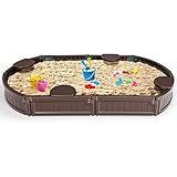 Costzon 6FT Elliptical Sandbox, Outdoor Sand Box