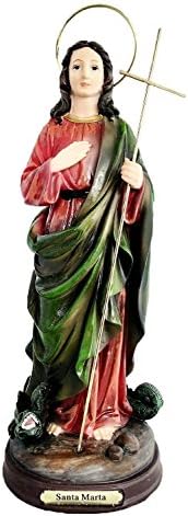 12 Inch Santa Marta Saint Martha with Dragon Statue Figurine Figure Santo St