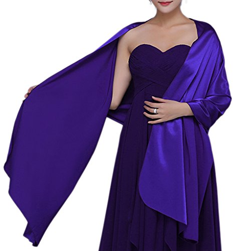 Alivila.Y Fashion Organza Soft Long Wrap Scarf Shawl-Purple Satin-FBA