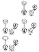 FUNRUN JEWELRY 8PCS 18G Stainless Steel Clear Cubic Zirconia Tragus Earrings for Women Helix Earring Stud Body Jewelry Piercing Set