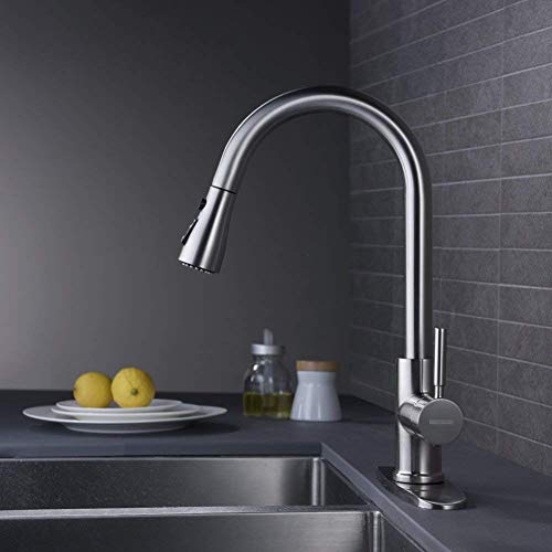5 WEWE+Brushed+Kitchen+Stainless+Faucets
