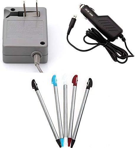Akiimy 3 in 1 Replacemetn Accessory Kit Ac Power Adapter Wall Charger+ Car Charger for Nintendo 3DS 3DS XL +12 Packs Stylus Pen for Nintendo 3DS XL LL