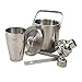 GSCW Bar Set with Ice Bucket - 10 Piece Stainless Steel Bartender Mixology Kit with Cocktail Shaker, Jigger, Strainer, Corkscrew, Bottle Opener, Tongs, Stirrer, Cheese Knife and Stand