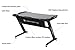 FICMAX Gaming Desk Z Shape Gaming Computer Desk with LED Light Pro Gamer Computer Table with Leather Fender Cloth Ergonomic PC Desk for Gamer Z Leg Home Office Desk E-Sport Gaming Desk (Black)