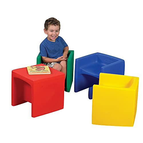 Children's Factory Cube Chairs, Set4, Primary, CF910007, Classroom