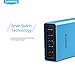 Lumsing 60W 5V 6-Port USB Desktop Charger Charging Intelligent Control Chipset Multi Travel Power for iphone, ipad, Samsung,Nexus, HTC, Sony and More (Blue)