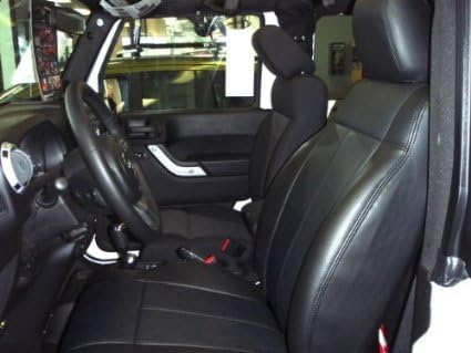 Clazzio Leather Seat Covers For 2011-2012 Jeep Wrangler Sport / Sahara / Rubicon (Black)