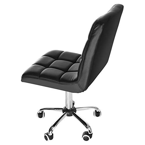 Onefa Office Chair Fashion Casual Lift Office Work Chair Beauty Salon Black Home Fashion Leisure Swivel Staff Lifting Salon Drawing Tablecloth Stands Adjustable (Black)