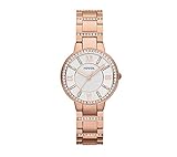 Fossil Women's 30mm Rose Goldtone Virginia Watch With Crystal Bezel