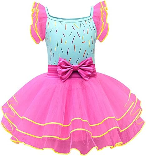 IZKIZF Little Girls Fancy Costume Princess Halloween Cosplay Dress up Kids Birthday Party Outfit Bowknot Mesh Tutu Dress