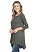 Frumos Womens 3/4 Sleeve Comfy Loose Fit Long Tunic Top Charcoal 2X-Large