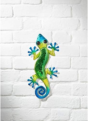 BPIL Mosaic Gecko Wall Art Indoor Outdoor Wall Decoration Ornaments - Colors Green, Purple, Red (Purple)