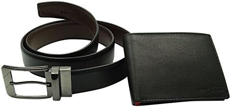 Spairow Men’s Accessory Faux Leather Wallet Belt Brown Gift Box Combo Pack Of 2