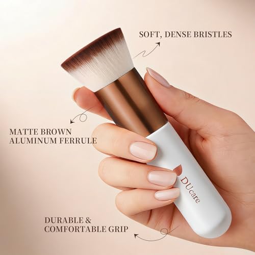 DUcare Foundation Brush Kabuki Make Up Brush Flat Top Makeup Brushes Perfect For Blending Liquid, Cream or Flawless Powder Cosmetics - Buffing, Stippling, Concealer