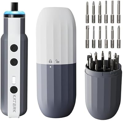 Mini chave de fendas elétrica, conjunto de chave de fendas de precisão de 1500 mAh com 12 bits magnéticos S2, 3 definições de binário, ecrã LED, sem fios, para câmaras, relógio portátil - branco