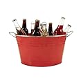 Rustic Farmhouse Cheers Drink Tub by Twine â€“ Large Galvanized Metal Drink Tub (6.3 gal.)