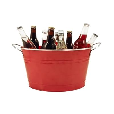 Rustic Farmhouse Cheers Drink Tub by Twine â€“ Large Galvanized Metal Drink Tub (6.3 gal.)