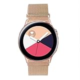 GOSETH Compatible with Samsung Galaxy Watch Active (40mm) Bands/Active2 (44mm) Bands, 20mm Mesh Stainless Steel Strap for Galaxy Watch Active/Active2 (Rose Gold)