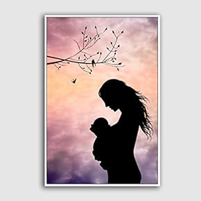 Framed Canvas Home Artwork Decoration Silhouette Canvas Wall Art for Living Room, Bedroom - 16x24 inches
