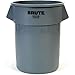 Rubbermaid Commercial Products FG265500GRAY-V Brute Container with Venting Channels, 55 gal, Gray