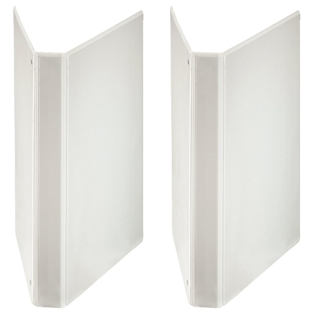 Esselte 4 Ring Binder, PP, Holds up to 230 Sheets, 40 mm Spine, 55292 - A4 Maxi, White (Pack of 2)