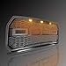 Seven Sparta Front Grill for Ford F150 2015 2016 2017, Including XL, XLT, LARIAT, King Ranch, Platinum and Limited, Amber LED Lights included, Raptor Style Grill Gray