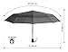 EEZ-Y Travel Umbrellas for Rain - Wind Resistant w/Open Close Button - Salt'n'Pepper Polka Dots