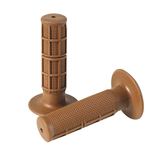 Onway Brown Handlebar Grips for Motorcycle Cat Suzuki Yamaha with Soft TPR Material, Brown
