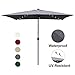 ABCCANOPY Rectangular Solar Powered Patio Umbrella Outdoor Umbrellas, Tilt and Crank for patio deck and pool Market Table Umbrella with 26 LED Lights, 6.6 by 9.8 Ft
