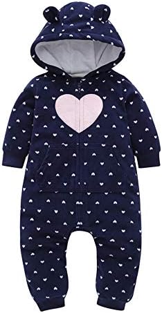 Sharemen Baby Boys Girls Thicker Grid Jumpsuit Hoodie Romper Outfit Bodysuit