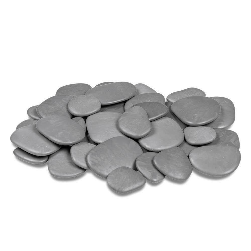 Kalapanta - Recycled Plastic Decorative pebbles for Pots, Painting, Aquariums, House, Garden (Size L, Ø 5-8 cm, about 45 pieces, Grey)