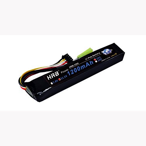 HRB 3S 1200mAh 11.1v 25C LiPo Stick Battery With Mini Tamiya Connector for Airsoft Gun, RC Gun