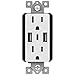 TOPGREENER USB Outlet, 5.8A 3-Port Type C Wall 15 Amp Tamper-Resistant Receptacle Plug, Compatible with iPhone 15 Series & More, UL Listed, TU21558AC3-2PCS, White, 2 Pack