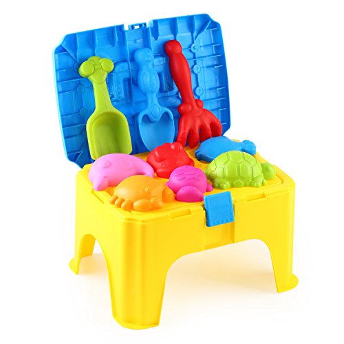 image for FUN LITTLE TOYS Beach Sand Toy with Chair Box Colorful Play Set for Su