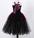 Tutu Dreams 80s Rockstar Costume for Girls Fancy Pop Hot Pink and Black Fluffy Tulle Tutus Birthday Party