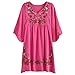 Yaketera Women Mexican Embroidered Peasant V Neck Mexican Tops Blouses