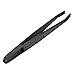 uxcell Black Plastic Slant Flat Tip Anti-static Tweezers 4.7 Inch Length 1pcs