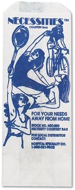 Hospital Specialty Co. NEC500 Necessities Feminine Hygiene Conven Disposal Bag, 3x2x8, White, 500/CS