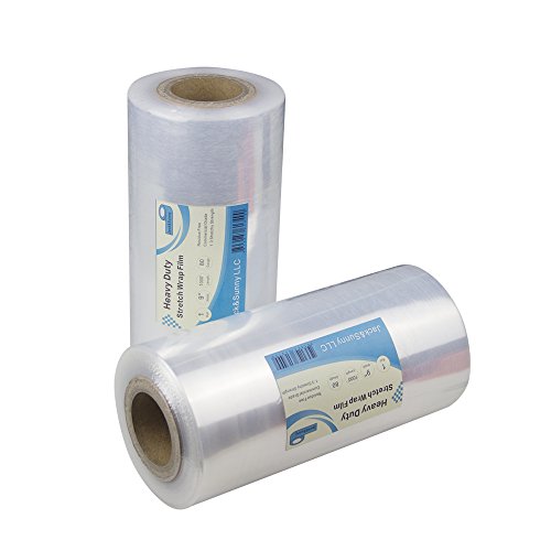 Jack&Sunny Stretch Wrap 9''x 1000 Ft 80 Gauge (Pack of 1 Roll) for Moving Shipping Packing Depot&Storage Industrial Hand plastic stretch wrap film Clear