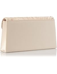 Jessica McClintock Bolso de noche plisado V-Flap para mujer embrague satinado